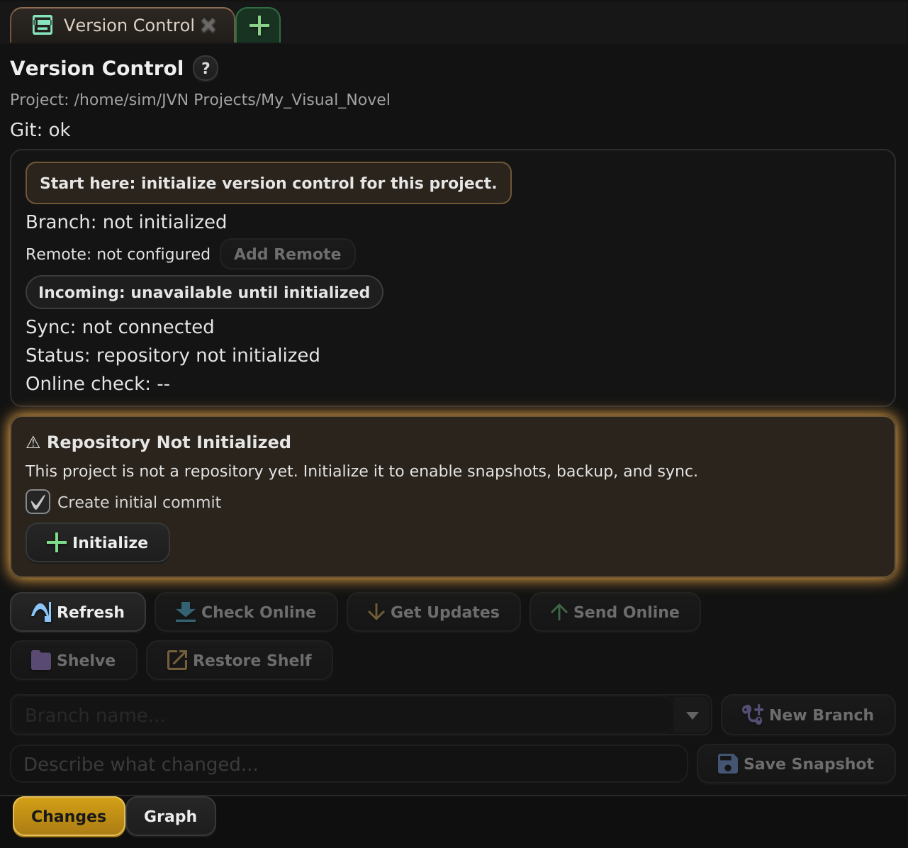 JVN version control screenshot